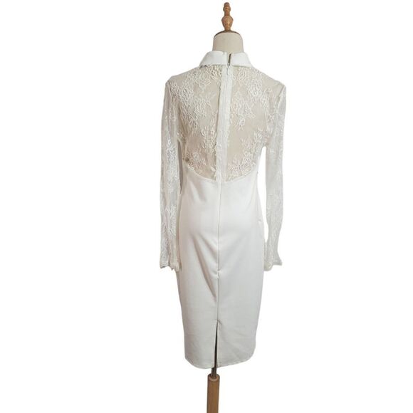 Fashion Nova 90s White Lace Bustier Bodycon - Picture 4 of 7